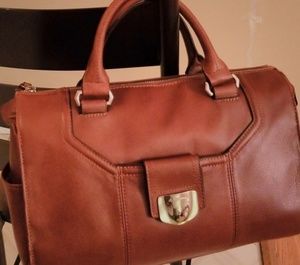 B Makowsky Cognac Glove Leather Satchel